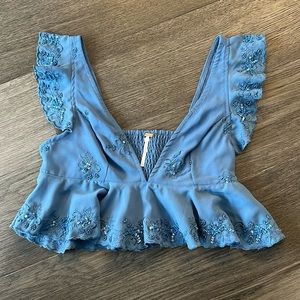 FREE PEOPLE // EMBELLISHED CROPTOP